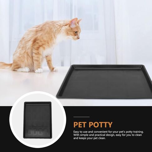 Cabilock 2pcs Pet Cage Tray Dog Poop Pan Accessory Tray Pet Potty Tray Dog Poop Tray Pet Poop Tray Plastic Crate Pan Dog Kennel Pan Rabbit Tray Dog Food Mat Cat Cage Leakproof Bowl Mat Pp in Saudi Arabia