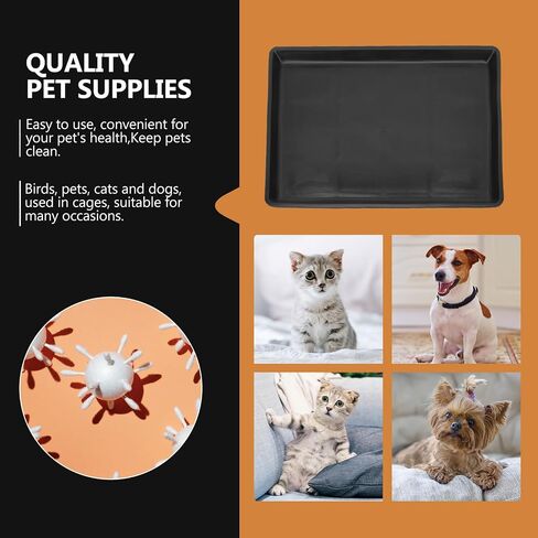Cabilock 2pcs Pet Cage Tray Dog Poop Pan Accessory Tray Pet Potty Tray Dog Poop Tray Pet Poop Tray Plastic Crate Pan Dog Kennel Pan Rabbit Tray Dog Food Mat Cat Cage Leakproof Bowl Mat Pp in Saudi Arabia