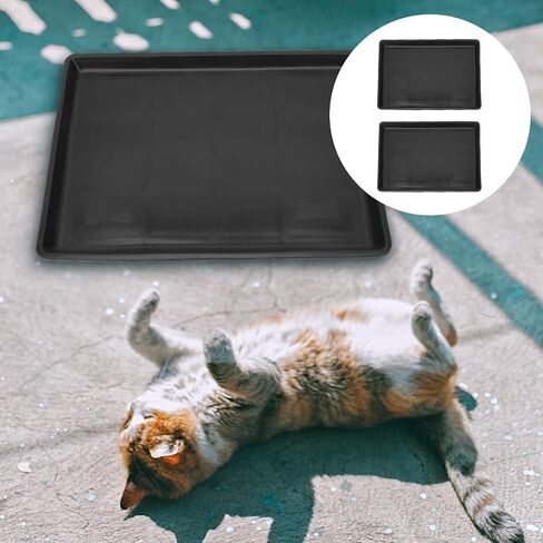 Cabilock 2pcs Pet Cage Tray Dog Poop Pan Accessory Tray Pet Potty Tray Dog Poop Tray Pet Poop Tray Plastic Crate Pan Dog Kennel Pan Rabbit Tray Dog Food Mat Cat Cage Leakproof Bowl Mat Pp in Saudi Arabia