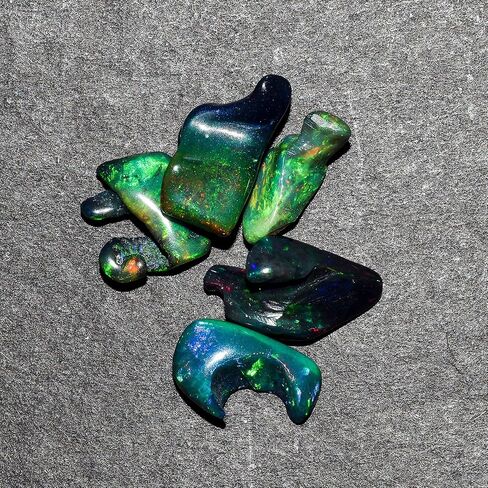 5 قطع من عظم العقيق الأسود الطبيعي من InfinityGemsArt، حجر عضوي، مزيج من الكريستالات والأحجار الكريمة المصقولة بألوان قوس قزح الناري، مستلزمات صناعة المجوهرات بنفسك، حجر طاقة شفاء الشاكرا، حرفة فنية للهدايا بنفسك in Kuwait