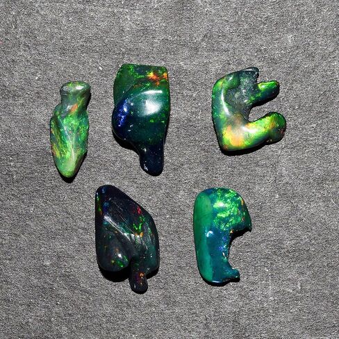 5 قطع من عظم العقيق الأسود الطبيعي من InfinityGemsArt، حجر عضوي، مزيج من الكريستالات والأحجار الكريمة المصقولة بألوان قوس قزح الناري، مستلزمات صناعة المجوهرات بنفسك، حجر طاقة شفاء الشاكرا، حرفة فنية للهدايا بنفسك in Kuwait