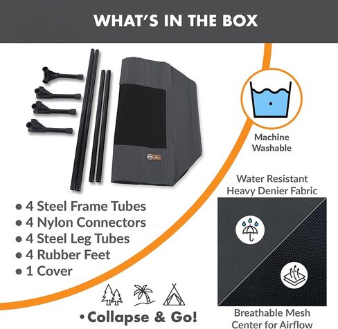 K&H Pet Products سرير كلب مرتفع مبرد سرير كلب مرتفع في الهواء الطلق مع شبكة قابلة للتنفس قابلة للغسل، سرير سرير للكلاب، أقدام مطاطية مضادة للانزلاق، سرير كلب محمول داخلي وخارجي، سرير كلب متوسط ​​الحجم/شبكة سوداء in Kuwait