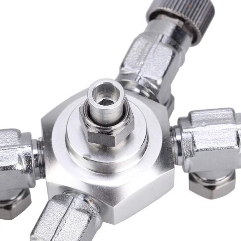 TOPINCN Fish CO2 Splitter Regulator Aluminum Alloy CO2 Splitter Regulator Aquarium Needle Valve CO2 Splitter Solenoid Regulator with 6 Way Outlets (4 Ways) in Saudi Arabia