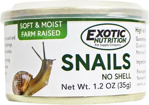 Canned Snails (1.2 oz.) - Healthy High Protein Insect Treat - Hedgehogs, Sugar Gliders, Reptiles, Wild Birds, Chickens, Lizards, Bearded Dragons, Skunks, Opossums, Fish, Amphibians, Turtles in Saudi Arabia