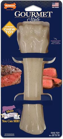 Nylabone Gourmet Style Strong Chew Souper Bone Dog Chew Toy, Chew Toys for Dogs, Filet Mignon Flavor, X-Large/Souper (1 Count) in Saudi Arabia