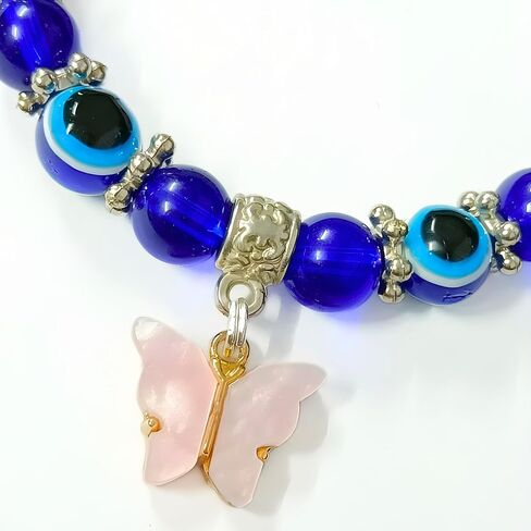 Evil Eye Handmade Beaded Beads Protection Good Luck Stretch Bracelets Bangle for Women Men Family Friends Handmade (Design 5) in Saudi Arabia