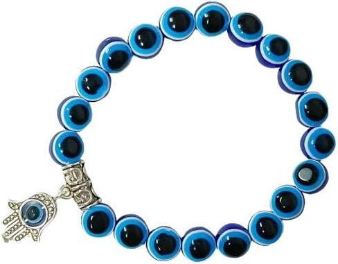 Evil Eye Handmade Beaded Beads Protection Good Luck Stretch Bracelets Bangle for Women Men Family Friends Handmade (Design 5) in Saudi Arabia
