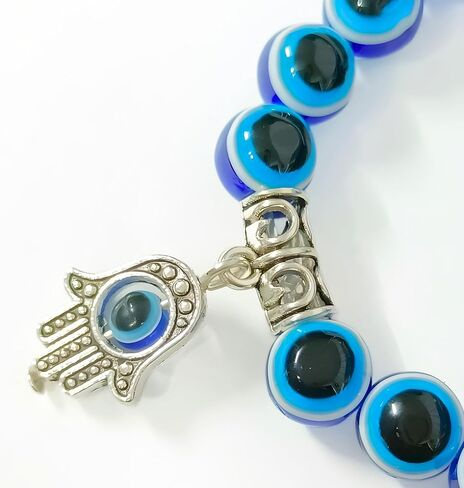 Evil Eye Handmade Beaded Beads Protection Good Luck Stretch Bracelets Bangle for Women Men Family Friends Handmade (Design 5) in Saudi Arabia