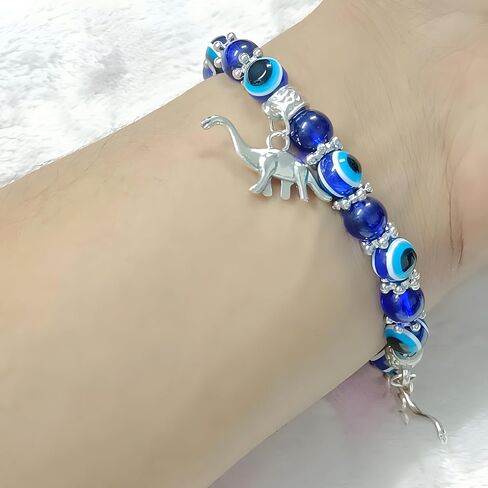 Evil Eye Handmade Beaded Beads Protection Good Luck Stretch Bracelets Bangle for Women Men Family Friends Handmade (Design 5) in Saudi Arabia
