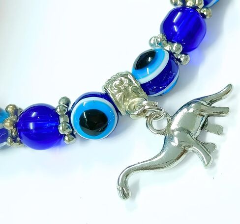 Evil Eye Handmade Beaded Beads Protection Good Luck Stretch Bracelets Bangle for Women Men Family Friends Handmade (Design 5) in Saudi Arabia