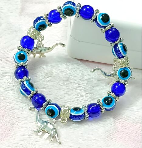 Evil Eye Handmade Beaded Beads Protection Good Luck Stretch Bracelets Bangle for Women Men Family Friends Handmade (Design 5) in Saudi Arabia
