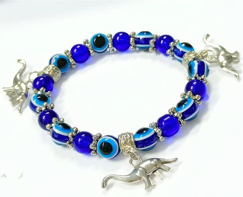 Evil Eye Handmade Beaded Beads Protection Good Luck Stretch Bracelets Bangle for Women Men Family Friends Handmade (Design 5) in Saudi Arabia