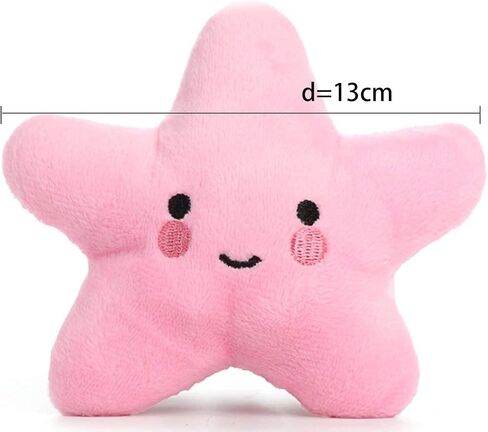 Pet Bite Squeaky Toys Smile Star Cute Stuffed Toys for Dogs Puppy Biting BB Sound Chew Squeaker Cloud Shape Plush Toy for Cats & Small Animals Exercise Entertainment,3 Pack (Star) in Saudi Arabia