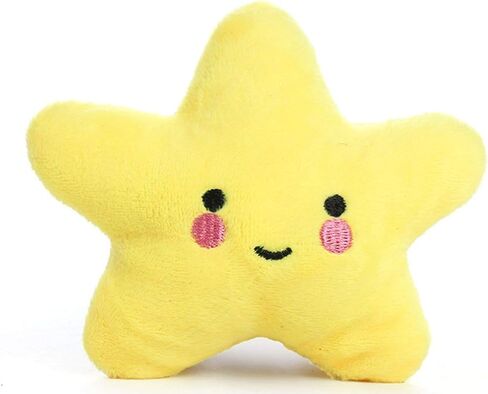 Pet Bite Squeaky Toys Smile Star Cute Stuffed Toys for Dogs Puppy Biting BB Sound Chew Squeaker Cloud Shape Plush Toy for Cats & Small Animals Exercise Entertainment,3 Pack (Star) in Saudi Arabia