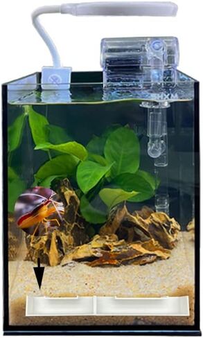 Aquarium Shrimp Tunnel Cave, Fish Tank Decorations, Betta Fish Tank Accessories, Set of 2 Aquarium Decorations (PETG-Black) in Saudi Arabia