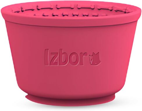 Silicone Slow Feeder Dog Bowl, Stimulating Tongue Design for Large & Small Breeds, Mess-Proof, Prevents Choking, Slow Down Eating, Ideal for Wet Foods, Easy Clean, Spatula & Brush Included (Red) in Saudi Arabia
