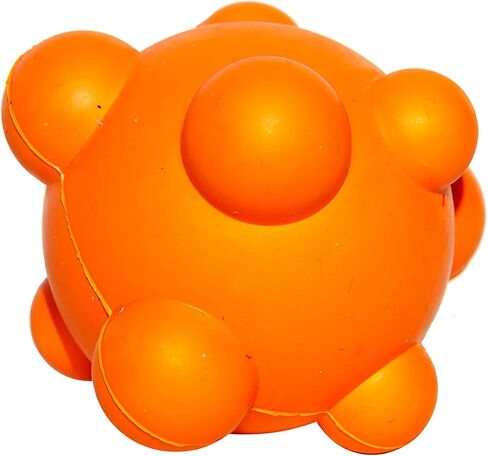 Bumpy Bouncy Solid Rubber Ball – Great Chew Toy for Teething Puppies and Awesome Plaything for Smaller, Medium Size Dogs to Play Catch and Fetch – Fun Games Guaranteed (Orange) in Saudi Arabia