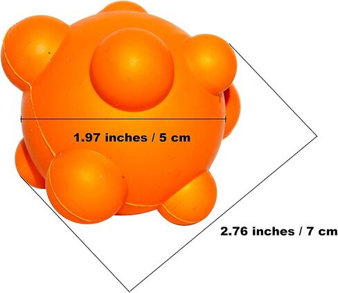 Bumpy Bouncy Solid Rubber Ball – Great Chew Toy for Teething Puppies and Awesome Plaything for Smaller, Medium Size Dogs to Play Catch and Fetch – Fun Games Guaranteed (Orange) in Saudi Arabia