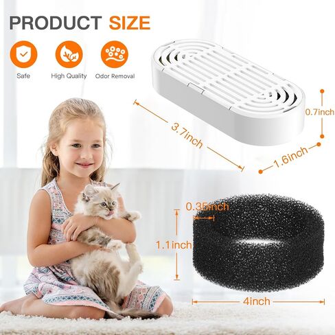 Cat Water Fountain Filters for 108/3.2L& 4L/134oz Stainless Steel Pet Water Dispenser Fountain Filters (6 Filters& 6Sponges) (9 Filters& 9 Sponges) in Kuwait