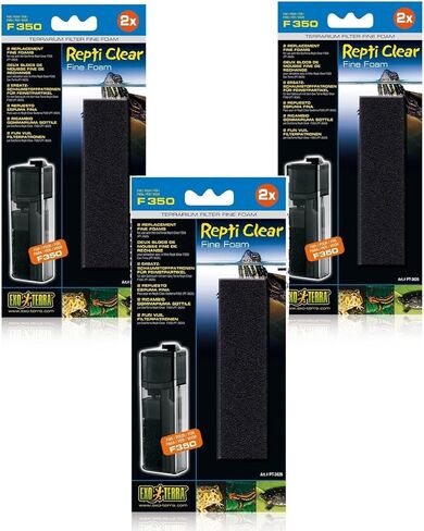 (3 عبوات) مرشحات إسفنجية دقيقة Exo Terra Repti Clear 350، 2 إسفنجة لكل منها in Kuwait