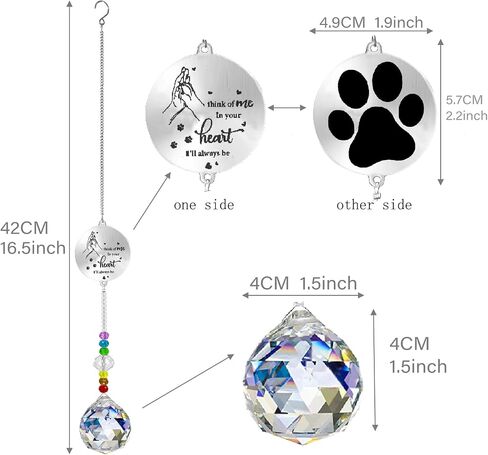 Dog Memorial Gifts for Loss of Dog, Pet Sympathy Gifts Crystal Window Memorial Suncatcher,Bereavement Gift Sun Catcher,Dog Remembrance Gift,Pet Passing Away Loss Gifts (D) in Saudi Arabia