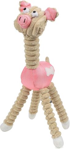 Pet Life 'Giraffe Pig' All Natural Recyclable Jute Rope and Squeak Chew Pet Dog Toy in Saudi Arabia