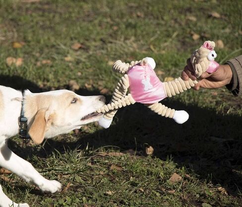 Pet Life 'Giraffe Pig' All Natural Recyclable Jute Rope and Squeak Chew Pet Dog Toy in Saudi Arabia