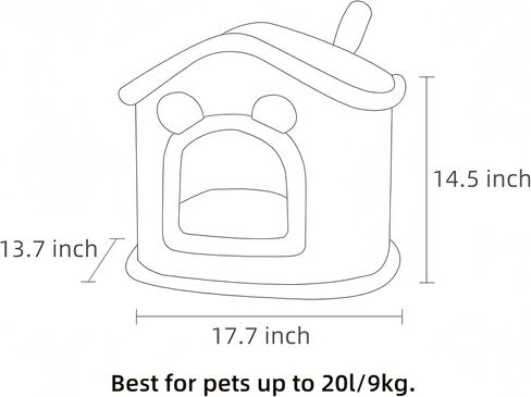 Cat House, Semi-Closed Cat Cave Bed with Removable Mat, Indoor Pet Tent for Dog and Cat (Gray) in Saudi Arabia