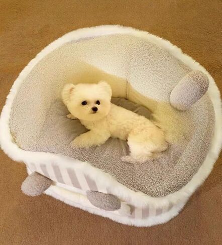 Cat House, Semi-Closed Cat Cave Bed with Removable Mat, Indoor Pet Tent for Dog and Cat (Gray) in Saudi Arabia