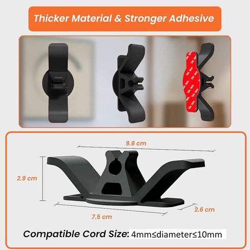 Cord Organizer for Appliances, Upgraded Ultra durable 3M gel sticker, cord keeper, cord winder for appliances Coffee Maker, Blender, Mixer, Air Fryer (Black) in Saudi Arabia