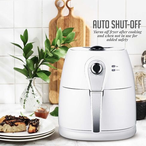 OVENTE Mini Air Fryer, 700W Power with 1 Liter Capacity, Indicator Lights, Adjustable Temperature & Timer, Perfect for Personal Use to Cook Healthy and Oilless Fry, Bake & Roast Food, White FAM21101W in Saudi Arabia