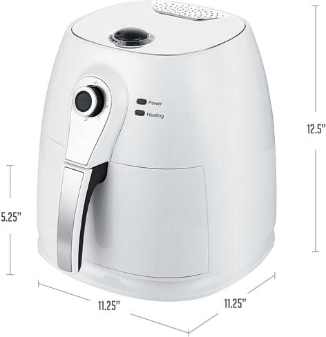 OVENTE Mini Air Fryer, 700W Power with 1 Liter Capacity, Indicator Lights, Adjustable Temperature & Timer, Perfect for Personal Use to Cook Healthy and Oilless Fry, Bake & Roast Food, White FAM21101W in Saudi Arabia