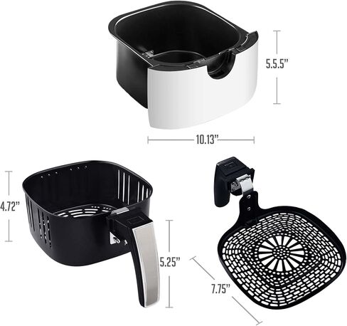 OVENTE Mini Air Fryer, 700W Power with 1 Liter Capacity, Indicator Lights, Adjustable Temperature & Timer, Perfect for Personal Use to Cook Healthy and Oilless Fry, Bake & Roast Food, White FAM21101W in Saudi Arabia