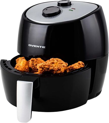 OVENTE Mini Air Fryer, 700W Power with 1 Liter Capacity, Indicator Lights, Adjustable Temperature & Timer, Perfect for Personal Use to Cook Healthy and Oilless Fry, Bake & Roast Food, White FAM21101W in Saudi Arabia