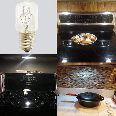 فرن ويرلبول للميكروويف 8206232A Kei 125V 40W E17 جزء بديل للأجهزة لأفران Maytag ومصابيح الحمم البركانية - يستبدل 1890433 8206232 AP4512653 (2) in Saudi Arabia