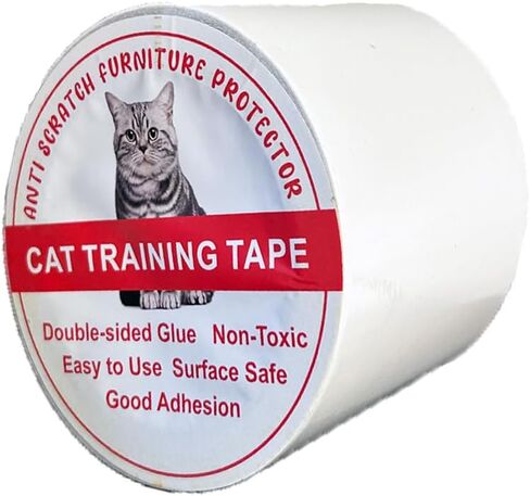 Anti Cat Scratch Tape, 4" x 20yds, Transparent Double Sided Cat Training Tape Cat Scratch Deterrent Tape, Furniture Protector for Couch, Carpet, Doors, Pet in Saudi Arabia