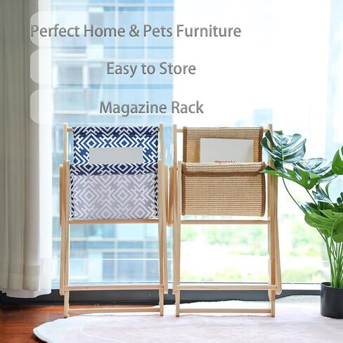 Cat Hammock, Cat Furniture, Mini Beach Chair for Cat, Relaxation Cat Bed with Durable and Non-Shedding Sisal Scratcher, Wood Cat Chair for Indoor Cats (Brown, Sisal Scratcher) in Saudi Arabia