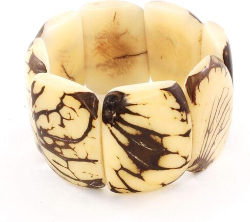 Rustic Off White Chunky Tagua Bracelet, Artisan Handcrafted Jewelry for Women in Saudi Arabia