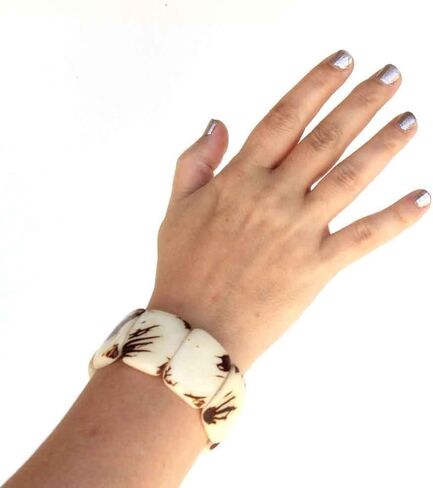 Rustic Off White Chunky Tagua Bracelet, Artisan Handcrafted Jewelry for Women in Saudi Arabia