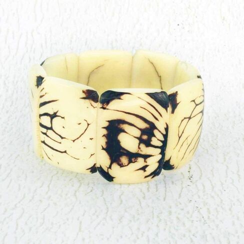 Rustic Off White Chunky Tagua Bracelet, Artisan Handcrafted Jewelry for Women in Saudi Arabia
