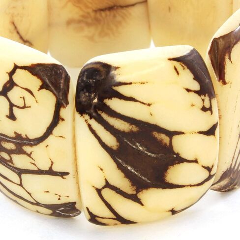 Rustic Off White Chunky Tagua Bracelet, Artisan Handcrafted Jewelry for Women in Saudi Arabia