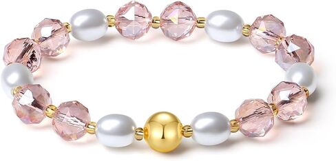 10mm اليدوية الملونة بلينغ مطرز أساور كريستال شل اللؤلؤ تمتد مجوهرات للنساء (أبيض) in Kuwait