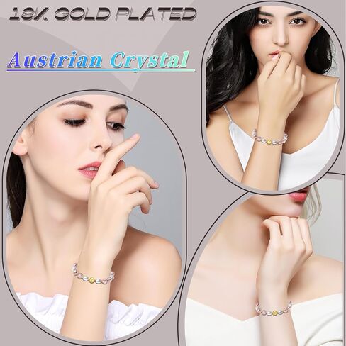 10mm اليدوية الملونة بلينغ مطرز أساور كريستال شل اللؤلؤ تمتد مجوهرات للنساء (أبيض) in Kuwait