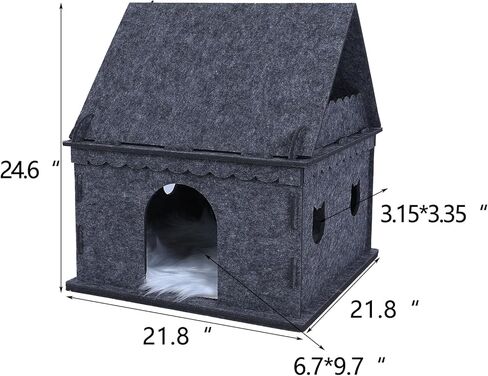 2-Storey Cat House for Indoor Cat Condos,Pet Cat Bed Cat Hideaway Strong Cat Castle for Multiple & Large Cats in Kuwait