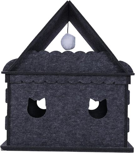 2-Storey Cat House for Indoor Cat Condos,Pet Cat Bed Cat Hideaway Strong Cat Castle for Multiple & Large Cats in Kuwait