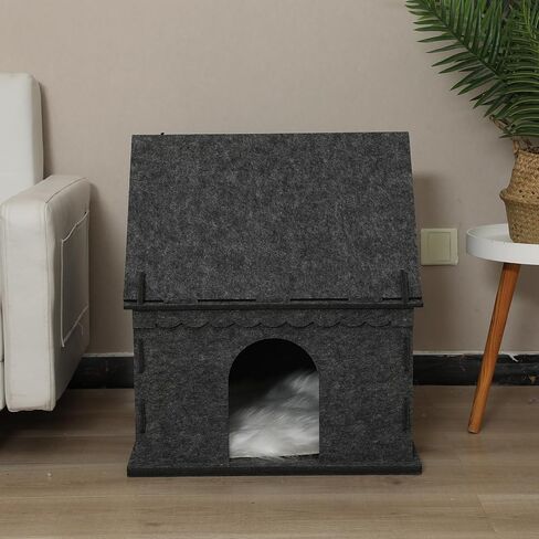 2-Storey Cat House for Indoor Cat Condos,Pet Cat Bed Cat Hideaway Strong Cat Castle for Multiple & Large Cats in Kuwait