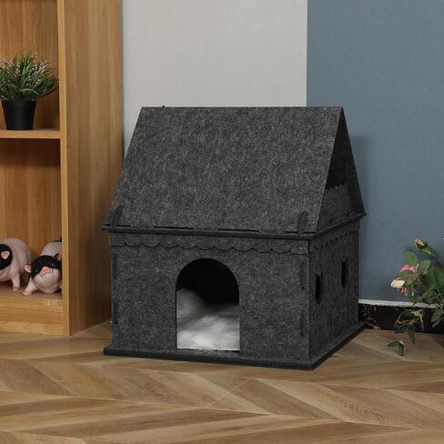 2-Storey Cat House for Indoor Cat Condos,Pet Cat Bed Cat Hideaway Strong Cat Castle for Multiple & Large Cats in Kuwait