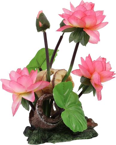 Balacoo Aquarium Artificial Lotus Flowers Fish Tank Water Lily Aquarium Landscape Ornament Fish Tank Decorations Desk Tabletop Decoration, 12X9.5X20CM (FEL3MGLB0SNA251K14237EH) in Saudi Arabia