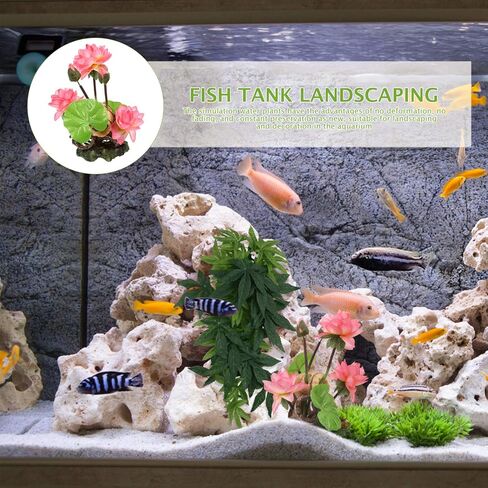 Balacoo Aquarium Artificial Lotus Flowers Fish Tank Water Lily Aquarium Landscape Ornament Fish Tank Decorations Desk Tabletop Decoration, 12X9.5X20CM (FEL3MGLB0SNA251K14237EH) in Saudi Arabia