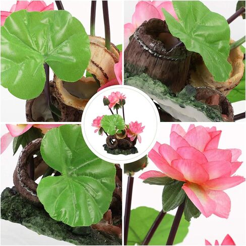Balacoo Aquarium Artificial Lotus Flowers Fish Tank Water Lily Aquarium Landscape Ornament Fish Tank Decorations Desk Tabletop Decoration, 12X9.5X20CM (FEL3MGLB0SNA251K14237EH) in Saudi Arabia